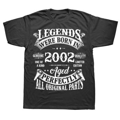 21st Vintage Legends Born In 2002 21 Years Old T Shirts Graphic Cotton Streetwear Short Sleeve Birthday Gifts Summer T shirt XS-6XL