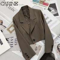 CARINE 2023ลำลองสำหรับผู้หญิง,สูทแจ็คแขนเก็ตสั้นแฟชั่นใหม่แจ็คเก็ตแขนยาวผู้หญิง