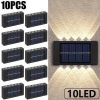 10 LED Solar Wall Lamp Outdoor Waterproof Solar Powered Light UP and Down Illuminate Home Garden Porch Yard Decoration