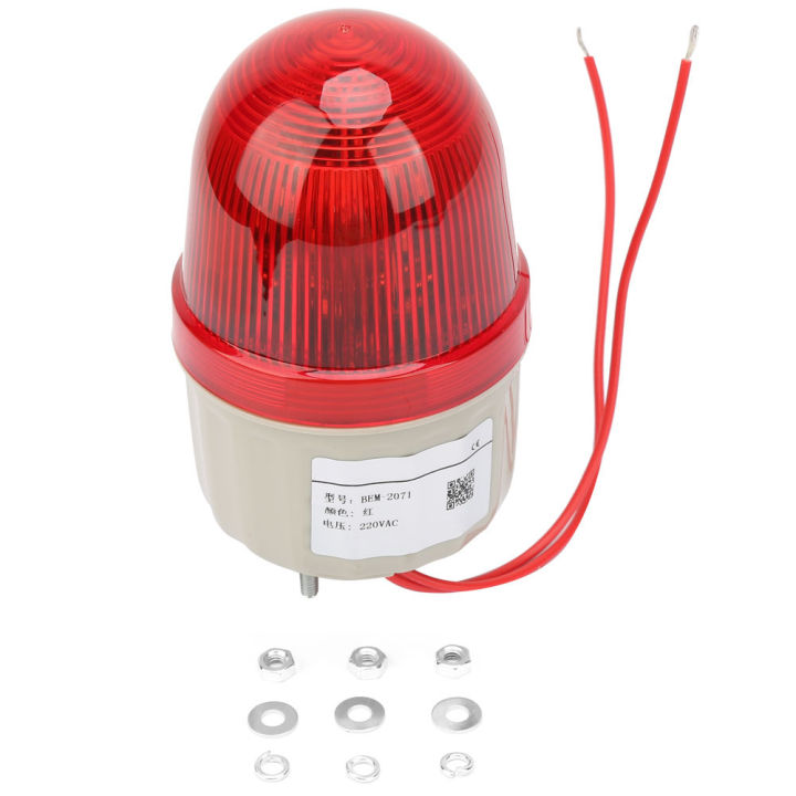 ไฟเตือน-strobe-220vac-strobe-signal-light-bolt-ไฟ-led-สีแดงคงที่-ไฟเตือนฉุกเฉินสำหรับอุตสาหกรรม-เส้นผ่านศูนย์กลาง-75-มม