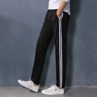 S-2XL กางเกง Mens Korean Fashion Casual Long Pants Men Drawstring Sports Jogging Pants