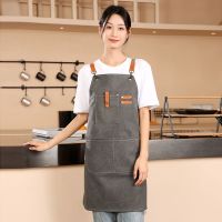 High quality new style
 High-quality original waterproof logo fashion canvas apron milk tea shop cafe restaurant mens thin new style