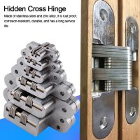 2pcs Folding Concealed Connector Invisible Hidden Hinges Cabinet Supplies Furniture Hinge Cross Door Hinge