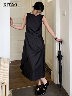 XITAO Dress Irregular Patchwork Women Casual Sleeveless Dress