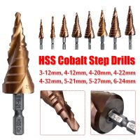 M35 5 Cobalt Step Drill Bit 1/4 quot; Hex Shank HSS-CO High Speed Steel Cone Metal Drill Bit Tool Hole Cutter For Stainless Steel