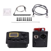 1Set ALT1 4 Band Acoustic Guitar Bass Pickup Preamp EQ Equalizer with Tuner Guitar EQ Guitar Accessories Plastic+Metal Black