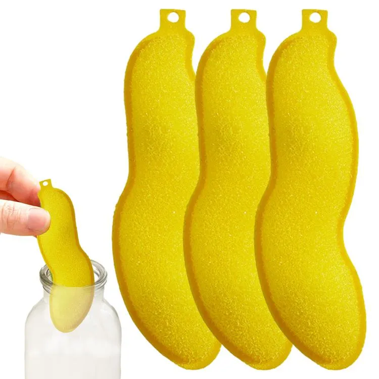 3pcs/set Beans-Shaped Bottle Cleaning Sponge,Pea Shape Bottle Cleaning  Sponge