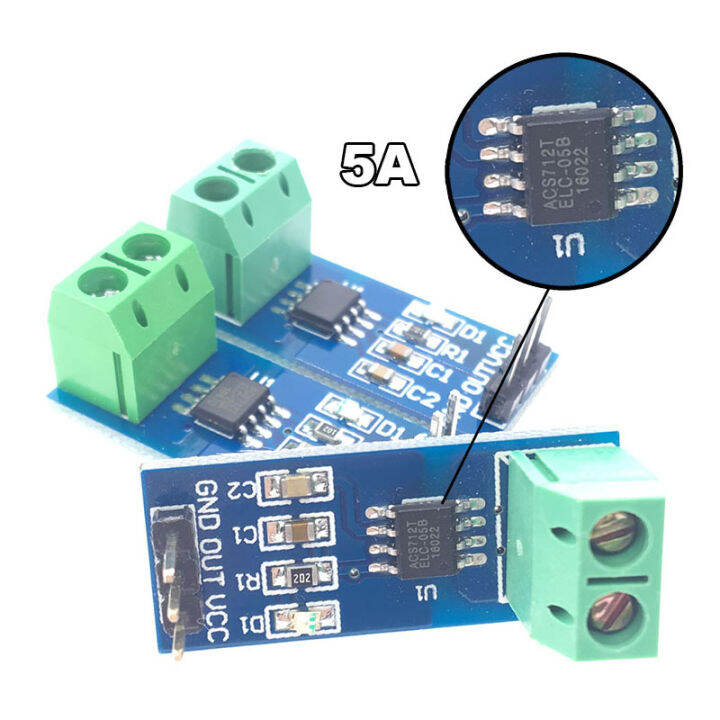 บอร์ดตรวจวัดกระแสตรงกระแสสลับ2ชิ้นรุ่น-acs712สำหรับ-arduino-แผงวงจรตรวจจับ5a-โมดูลเซ็นเซอร์ปัจจุบันของห้องโถง20a-30a