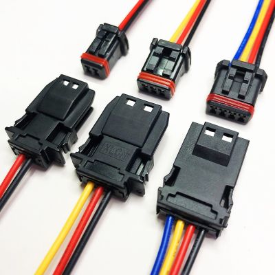 hot♚♕◕  Dj7028-1.2 car rearview mirror harness connector 2/3/4/ pin sensor waterproof plug socket mx19004s51 wire length 15cm