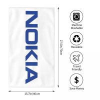 ผ้าขนหนู ดูดซับน้ําได้ดี ลายโลโก้ Nokia ทรงสี่เหลี่ยม ขนาด 70X40 ซม. เหมาะกับเดินชายหาด ฟิตเนส โยคะ กีฬากลางแจ้ง hax