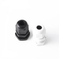 【cw】 PG9 White/Black Plastic Cable Glands JoInts 5pcs