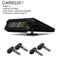 CAREUD T680-TJ ระบบตรวจสอบความดันลมยางรถยนต์ภายใน + 4 เซ็นเซอร์ภายในขับเคลื่อน USB / พลังงานแสงอาทิตย์