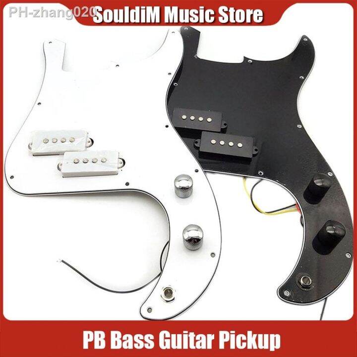 Black White P Bass Prewired Loaded Pickguard Pickup for Precision Bass