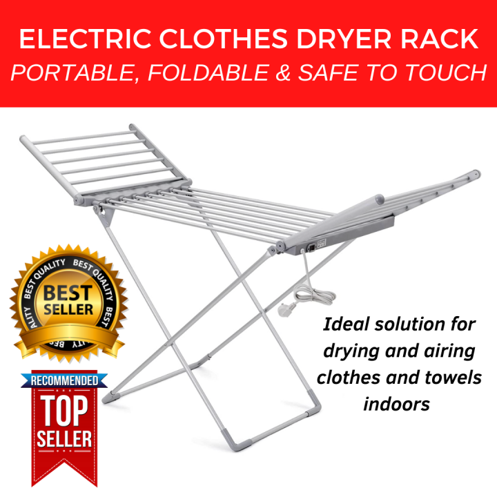 Electric Heated Rack For Clothes Drying Rack Electric Clothes Drying Rack  Electric Laundry Rack Foldable Dry Rack For Clothes Electric Dryer For Clothes  Electric Towel Dryer Rack Cloth Dryer Rack Heated Clothes