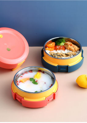 Portable Stainless Steel Insulated Lunch Box Leak-Proof Fresh-Keeping With Tableware Childrens Bento Boxs Can Hold Hot Water