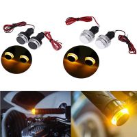 2pcs Aluminum Alloy Motorcycle Turn Signal 12 LED Light Indicator Blinker Handle Bar End 22cm Handlebar Waterproof For Universal