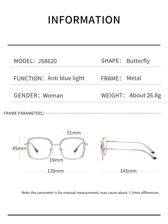 veithdia-กระจกสี่เหลี่ยมแบนสำหรับผู้หญิง-js8620แว่นตาป้องกันแสงสีฟ้าสไตล์-ins-กรอบแว่นตาแฟชั่นใหม่