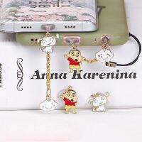 โทรศัพท์มือถือปลั๊กป้องกันฝุ่น Crayon Shin-Chan Little White Dog Universal Headset Data Cable Charg