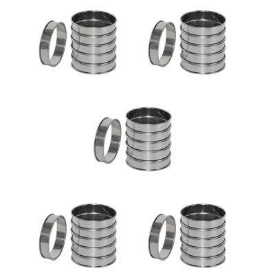 30 Pack 4 Inch Double Rolled English Muffin Rings, Stainless Steel Crumpet Rings, Tart Rings, Round