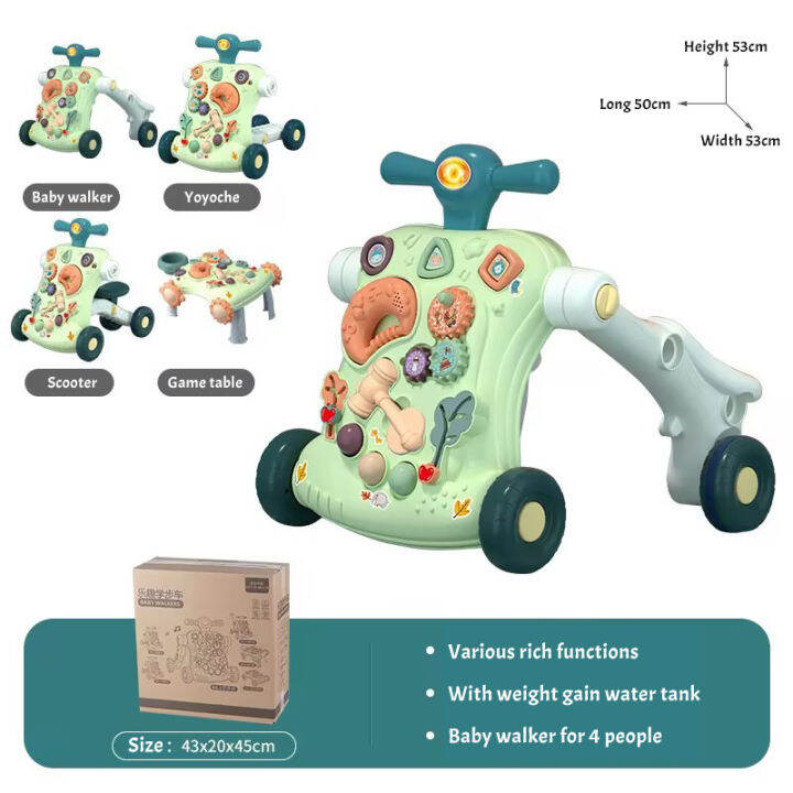Baby Walker 4 in 1 Adjustable MultiFunctional 08 Years Old Noise