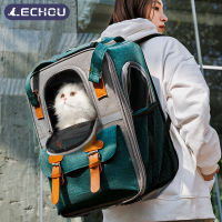 Portable Cat Carrier Bag Travel Outdoor Reflective Backpack Bag for Small Dogs Cats Breathable Large Space Shoulder Bag