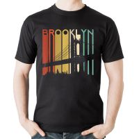 R New York Brooklyn Bridge Vintage City Skyline O-Neck Cotton T เสื้อผู้ชายลำลองแขนสั้น Tees Tops Harajuku Streetwear คุณภาพสูง