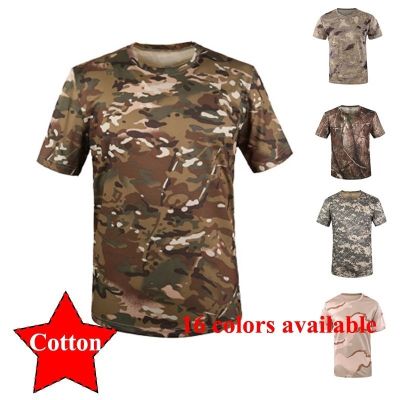 Outdoors Tactical Mens Fishing Shirt Quick Dry Military Training Camping Hiking T Shirts Round Neck Breathable Tactics Clothing