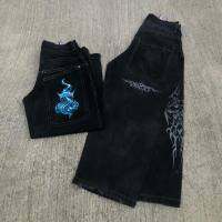 Baggy Jeans Women Harajuku Hip Hop Skull Graphic Oversized Y2k Jeans Black Denim Pants Men New  Gothic Wide Trousers Streetwear