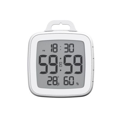 Baldr หน้าจอ Lcd นาฬิกาจับเวลาติดผนังกันน้ำแบบดิจิตัล,เครื่องวัดอุณหภูมิและความชื้นนาฬิกานับถอยหลังนาฬิกาในห้องน้ำพร้อมตะขอ