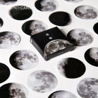 45pcs Kawaii Moon Phase Boxed Stickers INS Bullet JournalingAccessories Stickers Aesthetic Decorate Sealing Sticker Stationery Stickers Labels