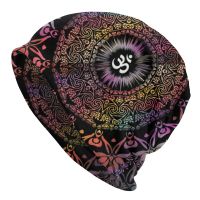 Mandala Om Buddhi Aum Bonnet หมวกบีนนี่ถักหมวกผู้ชายแฟชั่นสำหรับผู้หญิงสำหรับทุกเพศการทำสมาธิโยคะฤดูหนาวหมวกทรง Beanie กะโหลกศีรษะอุ่น