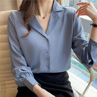 Long Sleeve Chiffon Blouse Shirt Women Tops Blouse Women Blusas Mujer De Moda 2021 V-Neck Office Shiort Women Blouses Blusa E466