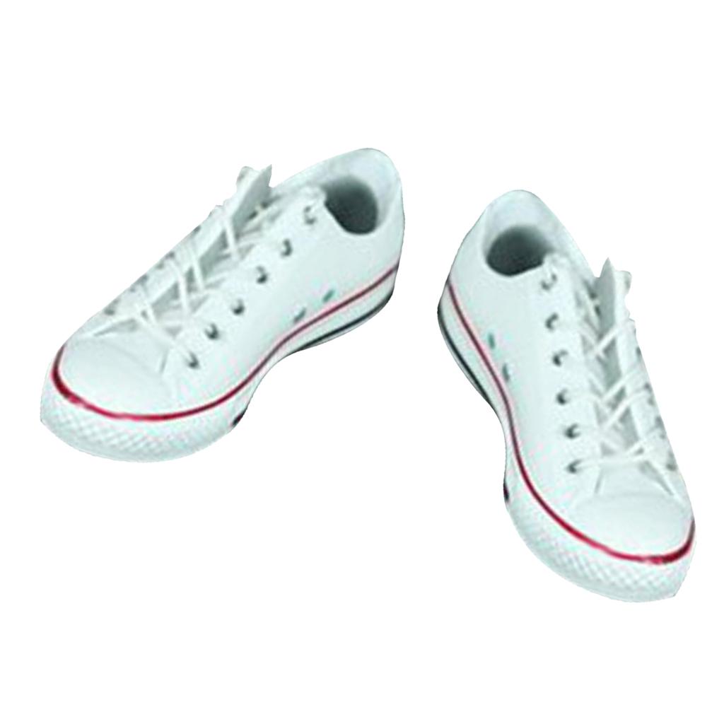 1/6 Lace Up Canvas Shoes Flat Heel Sneakers for 12'' Action Figure Red 
