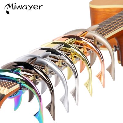 Miwayer Metal Shark Guitar Capo Zinc Alloy for Bass Acoustic and Electric Guitar with Good Hand Feeling 7 Colors Optional