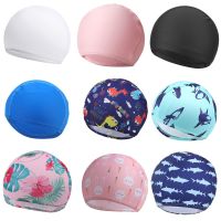 Cute Swimming Cap for Children Kids Solid Waterproof Elastic Silicone Swim Pool Cap Protect Ears Bathing Caps Training Swim Cap Swim Caps