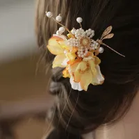 Antique Fresh Flowers Small Hairpin Side Clip Side Clip Classic Cheongsam Exquisite Hairpin Haberdashery