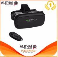 VR SHINECON Virtual Reality Headset 3D Glasses - BLACK Free 4 in 1 Bluetooth Wireless Selfie, Joystick, Mouse ,Remote