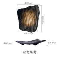 Creative Ceramic Sushi Plate Japanese Style Irregular Flat Plate Black Breakfast Plate Household Vegetable Plate Dim Sum Plate