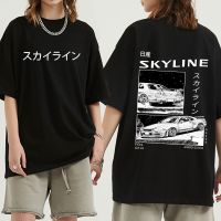 Drift Japanese Anime Ae86 Initial D Double Sided Tshirt Short Sleeves R34 Skyline Gtr Jdm T Gildan