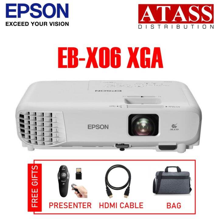 Epson EB-X06 XGA 3600 Lumens 3LCD Business Multimedia Projector