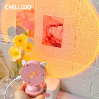 CHILLGIO USB Atmosphere Sunset Projection Lamps Mini Portable Rainbow Photo Background Live Bedroom Decor Night Led Desk Lights