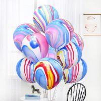 【DT】hot！ 5/10pcs 10inch colorful Agate Marble Balloons Birthday Wedding Decoration Baby Shower Supplies Globos