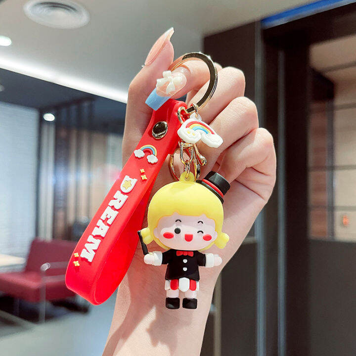 cartoon-fashion-keychain-good-friend-gift-creative-cute-magician-girl-doll-bag-pendant-car-key-lanyard-accessories-hanging-chain