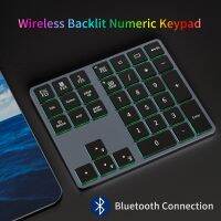 34คีย์แป้นพิมพ์โลหะบลูทูธแบบพกพา Backlit Keyboard Numerik คีย์บอร์ดบางไร้สายสำหรับพีซีแท็บเล็ตวินโดวส์ Ios