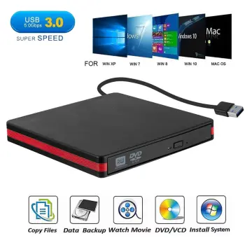 Portable CD DVD Drive, External DVD Drive Strong Compatibility CD DVD VCD  For Laptop For PC For Desktop Computer 