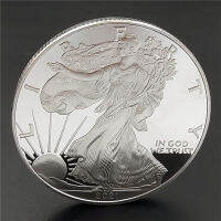 Non-Magnetic USA เหรียญที่ระลึก 999 เงิน United States of Liberty Eagle In God We Trust ของที่ระลึกของขวัญ-sheguaecu