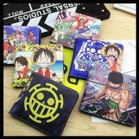 Japanese Anime Cartoon Trendy One Piece Luffy Peripheral Youth Student Wallet Boys Short Style Trendy High School Students 【OCT】