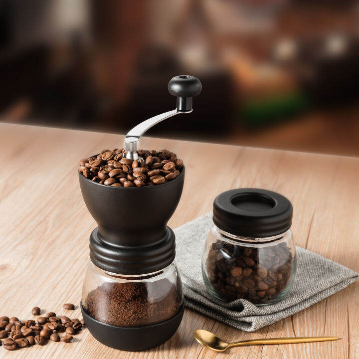 Manual Coffee Bean Grinder - 2 Glass Jars 11oz each