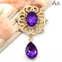 ?【Lowest price】Wonderful แฟชั่น28x49มมโลหะผสมสีทองเงางาม rhinestone ผู้หญิงเข็มกลัดตกแต่งเสื้อผ้า DIY บัตรอวยพรแก้วไวน์