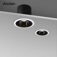 Aisilan Round Black Recessed LED Nordic Downlight Angle Built-in LED lamp Spot light AC90-260V 7W for Indoor Lighting